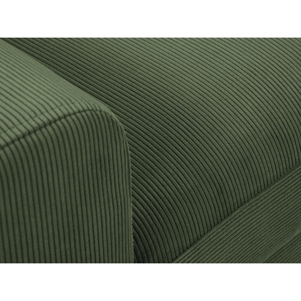 Zelená rozkládací rohová manšestrová pohovka Kooko Home Jazz, pravý roh-image-1