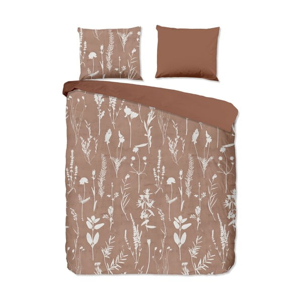 Hnědé bavlněné povlečení na jednolůžko/prodloužené 140x220 cm Rav – Good Morning