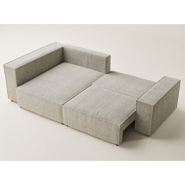 Béžová žinylková rozkládací/s úložným prostorem rohová pohovka (levý roh/do L) Tonga – Maison de Rêve-image-3