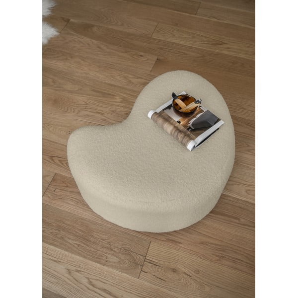 Béžový taburet z textilie bouclé Miuf – Miuform-image-3