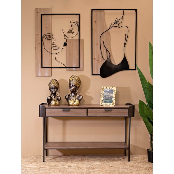 Hnědý konzolový stolek z jedlového dřeva 31x120 cm Toronto – Mauro Ferretti-image-1