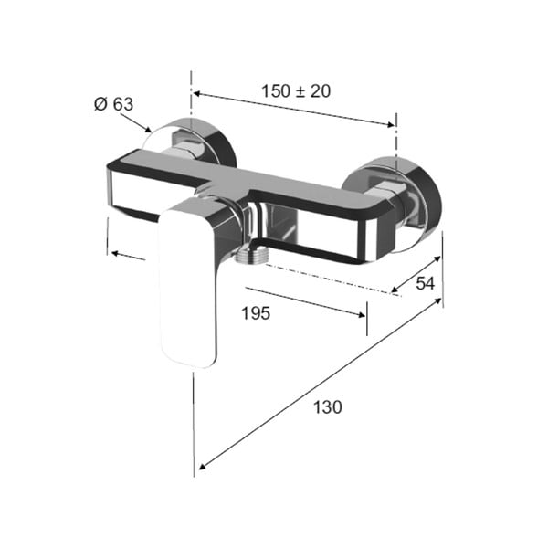 Nástěnná sprchová baterie ve zlaté barvě (1 výstup) Spy – Sapho-image-4