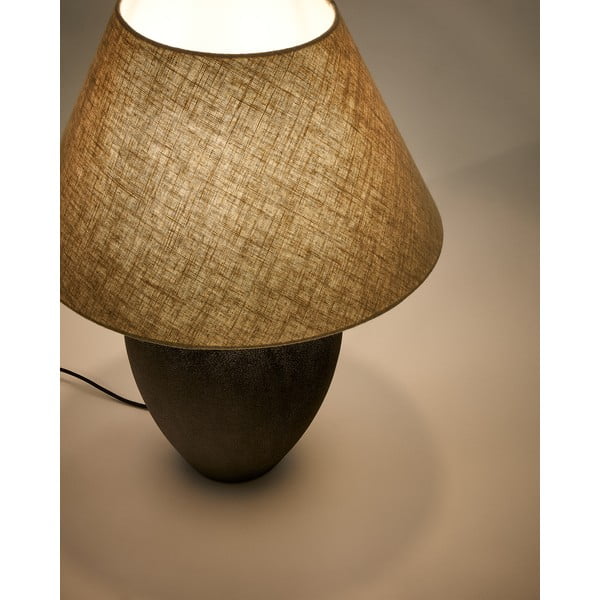 Černo-béžová stolní lampa s textilním stínidlem (výška 60 cm) Mercadal – Kave Home-image-3