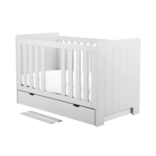 Bílá variabilní dětská postýlka Pinio Calmo, 140 x 70 cm-image-2