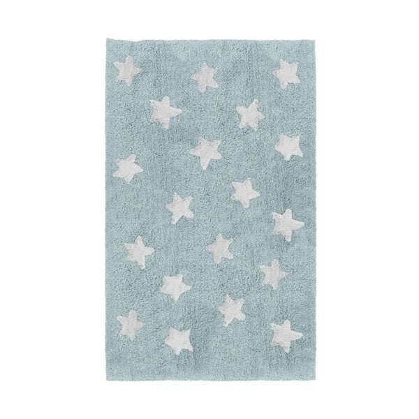 Modrý dětský ručně vyrobený koberec Tanuki Stars, 120 x 160 cm