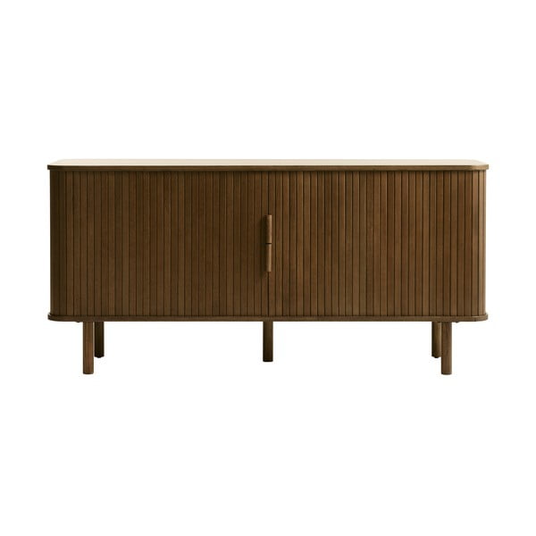 Hnědá nízká komoda v dekoru dubu s posuvnými dveřmi 76x160 cm Cavo – Unique Furniture