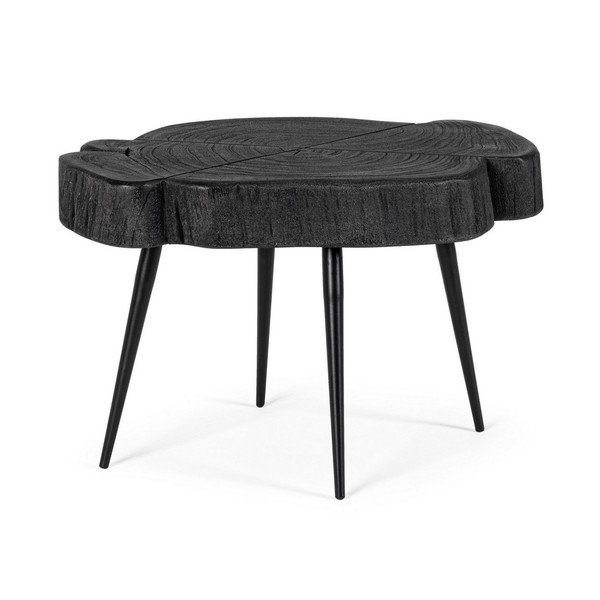 Černý konferenční stolek s deskou z akácie 35x46 cm Zakia – Bizzotto
