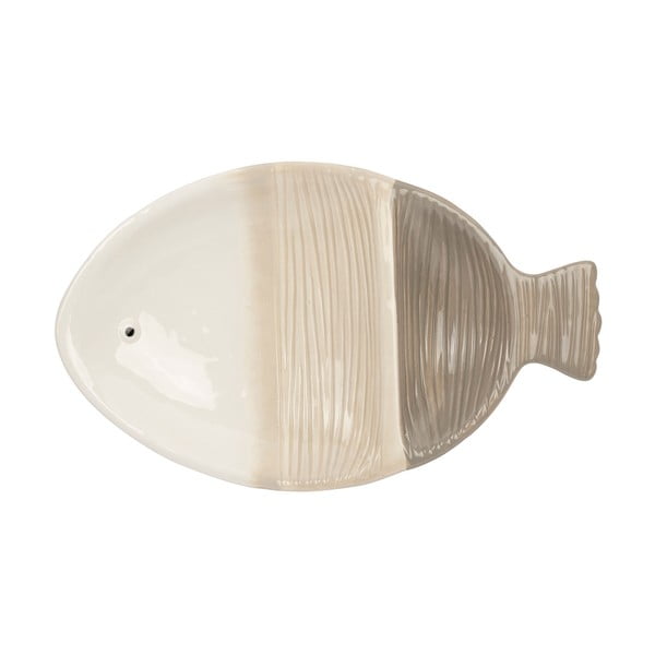 Bílo-béžový talíř z kameniny Aquatic – Côté Table