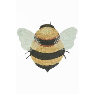 Žlutý pratelný ručně tkaný bavlněný dětský koberec 115x150 cm Bee – Lorena Canals