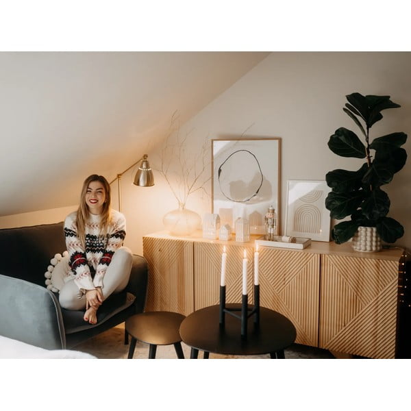 Černý hliníkový svícen Bloomingville Deeb, výška 20 cm-image-3