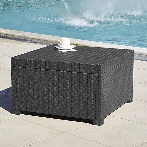 Zahradní odkládací stolek z umělého ratanu 56x56 cm – Juinsa-image-1
