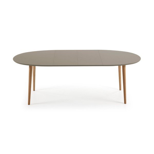Šedý oválný rozkládací jídelní stůl Kave Home Oakland, 140 x 90 cm-image-4