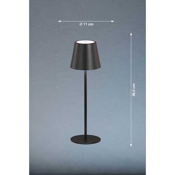 Černá LED stolní lampa s kovovým stínidlem (výška 36,5 cm) Viletto – Fischer & Honsel-image-2