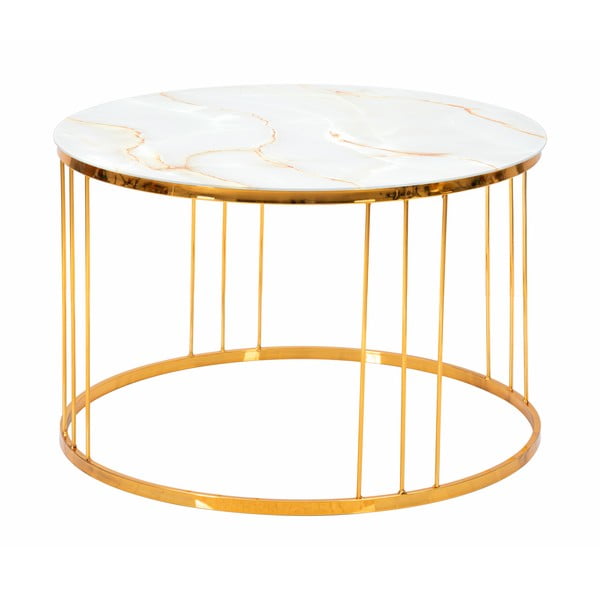 Konferenční stolek ve zlaté barvě Mauro Ferretti Simple Paris, ⌀ 70 cm