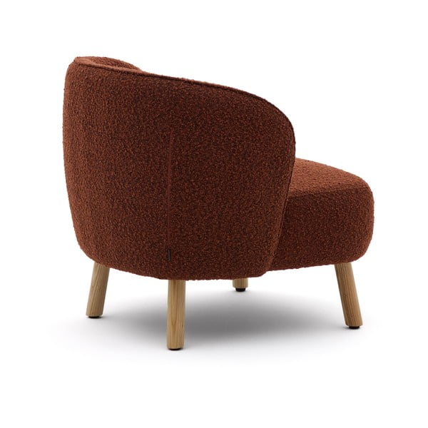 Křeslo v terakotové barvě z textilie bouclé Ulit – Kave Home-image-4