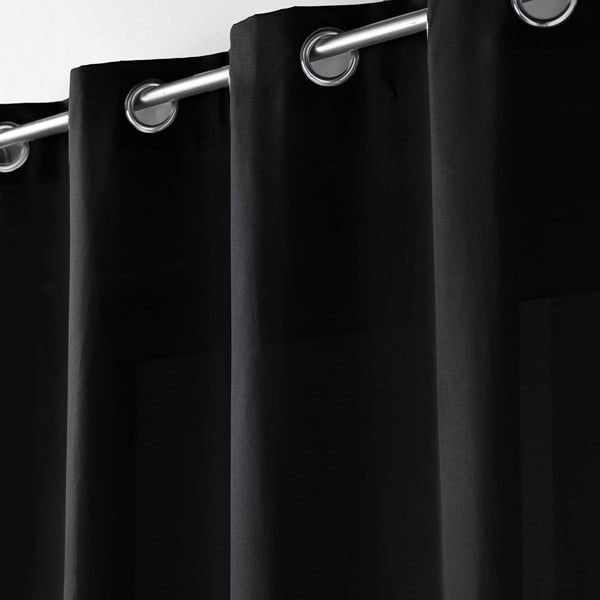 Černý závěs z mikrovlákna 140x280 cm Absolu – douceur d'intérieur-image-2