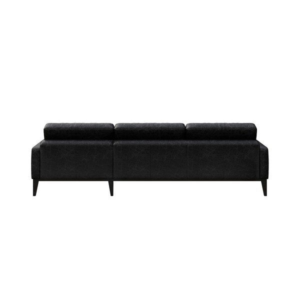 Černá kožená rohová pohovka MESONICA Musso Tufted, levý roh-image-3