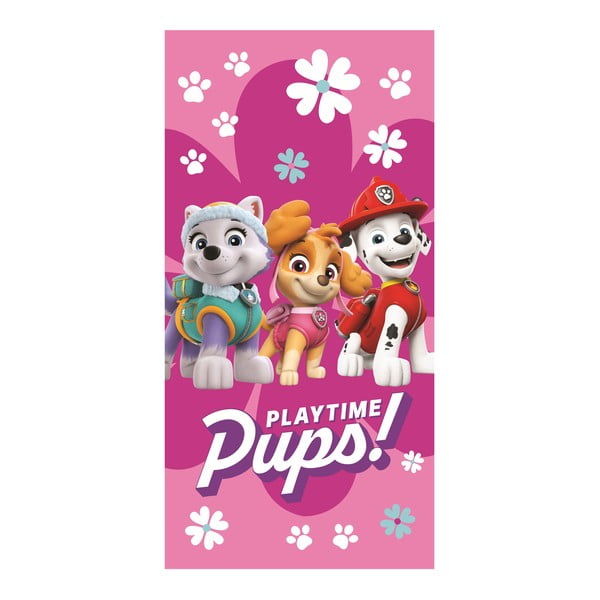 Růžová bavlněná dětská osuška 70x140 cm Paw Patrol – Jerry Fabrics
