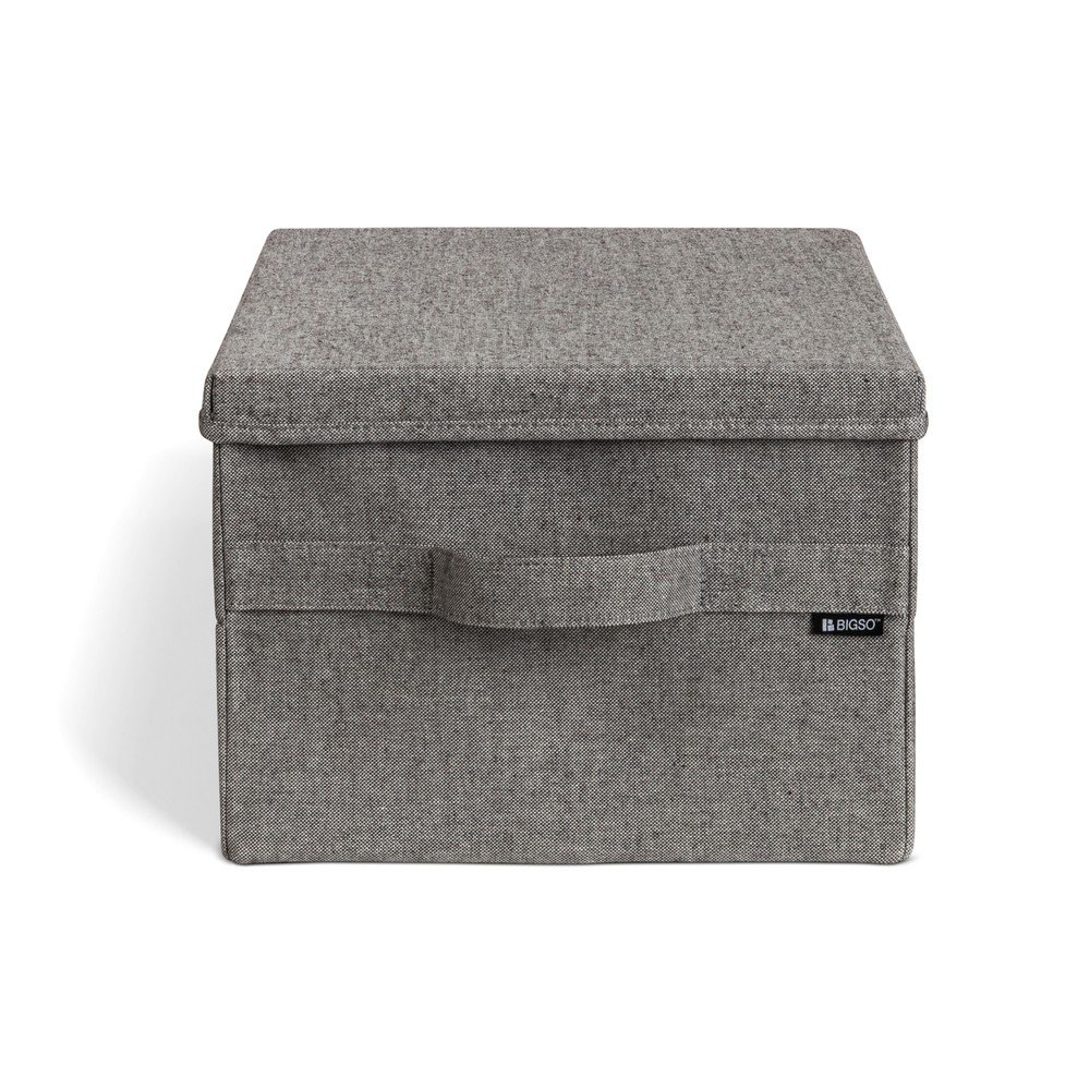Šedý látkový úložný box s víkem 31x41x22 cm Soft Storage Medium – Bigso