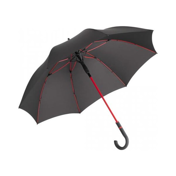 Černý větruodolný deštník s červenými detaily Ambiance Fare Proof, ⌀ 112 cm