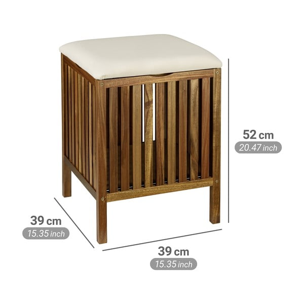 Dřevěný koš na prádlo v tmavě přírodní barvě 38 l Fondi – Wenko-image-4