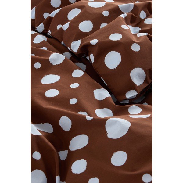 Světle modré/hnědé bavlněné povlečení na dvoulůžko/prodloužené 200x220 cm Rigmor Dot – Jotex-image-2