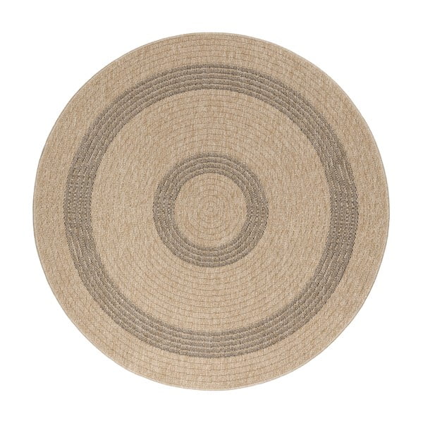 Černo-béžový kulatý venkovní koberec ø 80 cm Comilla – Ayyildiz Carpets