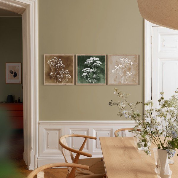 Obrazy v sadě 3 ks 30x30 cm Floral Imprint – Styler-image-1