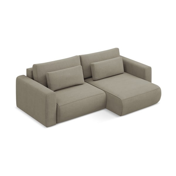 Světle hnědá rozkládací/s úložným prostorem rohová pohovka (pravý roh/s lenoškou) Kapua – Makamii-image-2