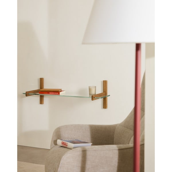 Skleněný modulární policový systém v přírodní barvě 90x28x30,5 cm Sitra – Kave Home-image-1