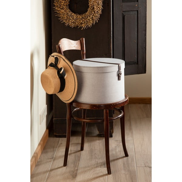 Světle šedé kartonové úložné boxy v sadě 2 ks s víkem ø 37,5x25,5 cm Rut Canvas Paper Laminate – Bigso-image-1