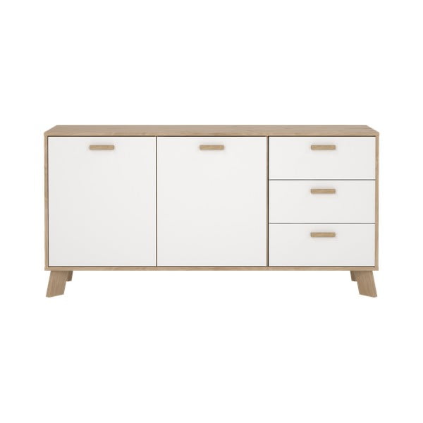 Bílá/v přírodní barvě komoda v dekoru dubu 147x73x39 cm Ikast – Tvilum