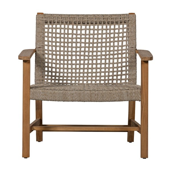 Dřevěné zahradní křeslo v béžové a přírodní barvě Copper – Exotan-image-3