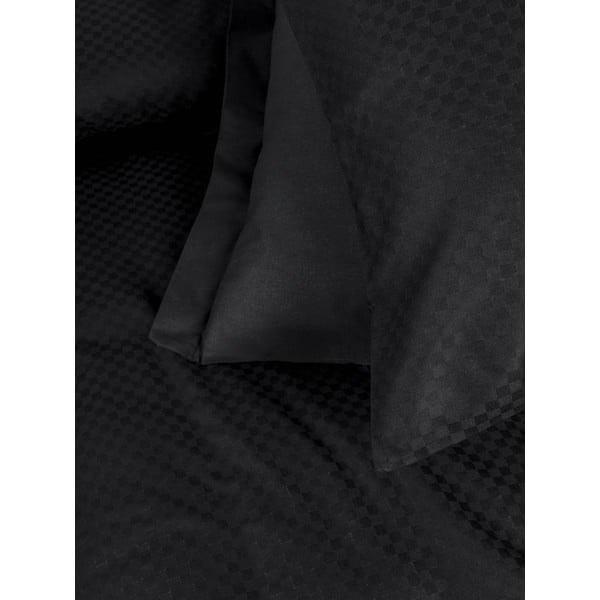 Černé povlečení na dvoulůžko/prodloužené z bavlny Renforcé 240x220 cm Checkered – Mila Home Luxury-image-3