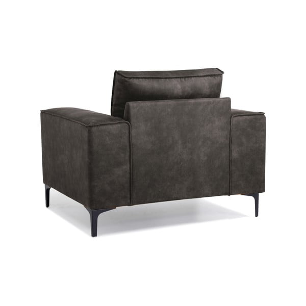 Černošedé křeslo z imitace kůže Copenhagen - Scandic-image-3