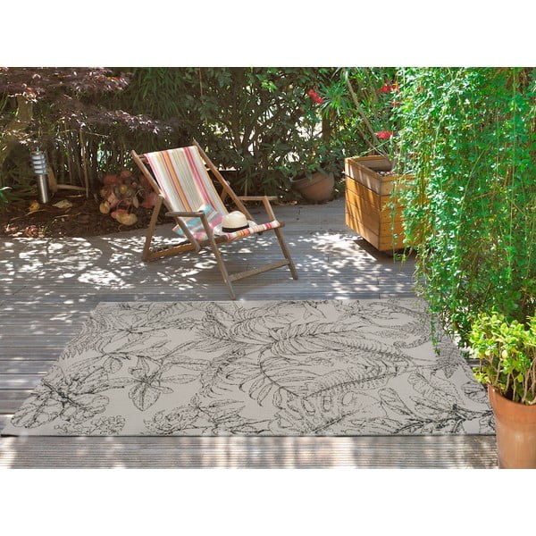 Krémový venkovní koberec Universal Tokio Leaf, 135 x 190 cm-image-1