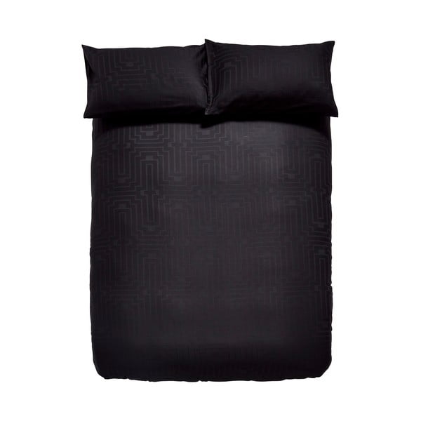 Černé povlečení na dvoulůžko z bavlněného saténu 200x200 cm – Bianca-image-2