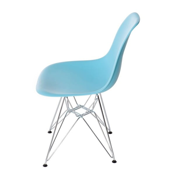 Modrá židle D2, chromové nohy