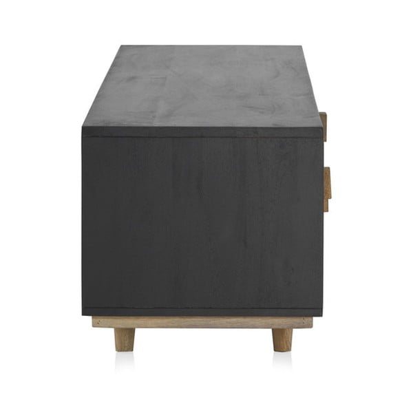 Černý/přírodní TV stolek z mangového dřeva 150x40 cm Mango – Geese-image-3