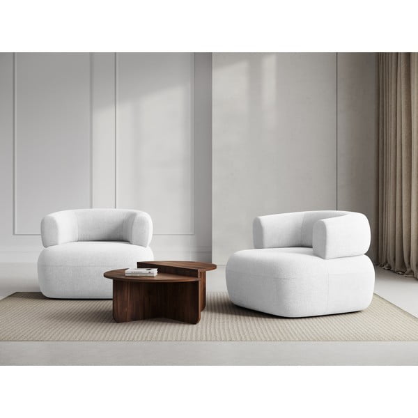 Bílé křeslo z textilie bouclé Jenny – Micadoni Home-image-1