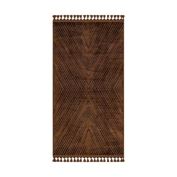 Hnědý pratelný koberec běhoun 300x100 cm - Vitaus