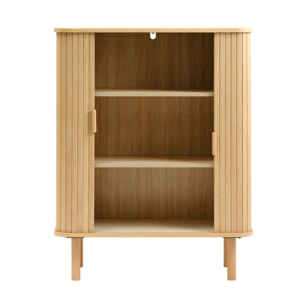 Skříňka v dekoru dubu s posuvnými dveřmi v přírodní barvě 113x90 cm Cavo – Unique Furniture-image-4