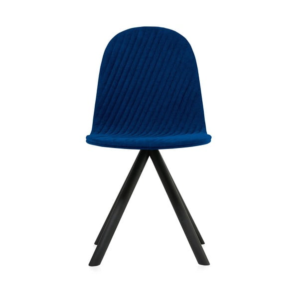 Tmavě modrá židle s černými nohami Iker Mannequin Stripe