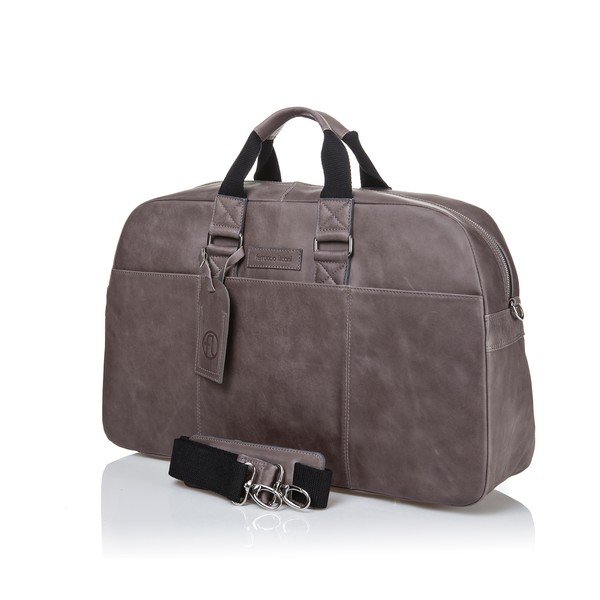 Šedohnědá cestovní taška z telecí kůže Ferruccio Laconi Traveler-image-2