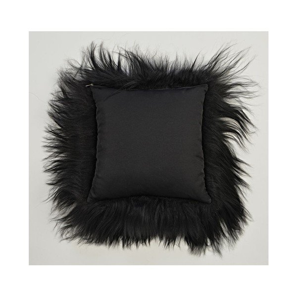 Kožešinový polštář s dlouhým chlupem Blacky, 35x35 cm-image-2
