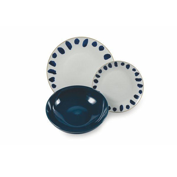 18dílná sada talířů z porcelánu a kameniny VDE Tivoli 1996 Blue Masai-image-1