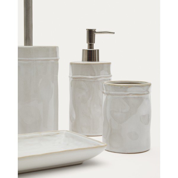Krémová keramická WC štětka Savel – Kave Home-image-1
