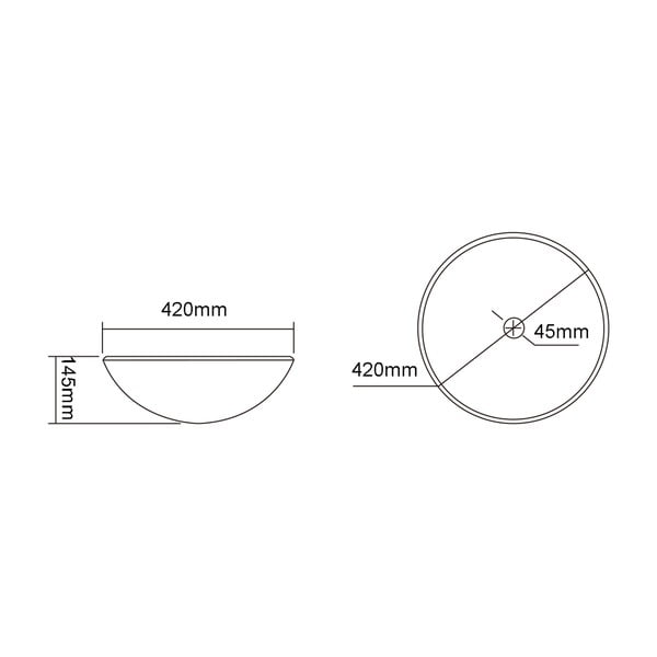 Bílé skleněné kulaté umyvadlo ø 42 cm Telica – Sapho-image-4