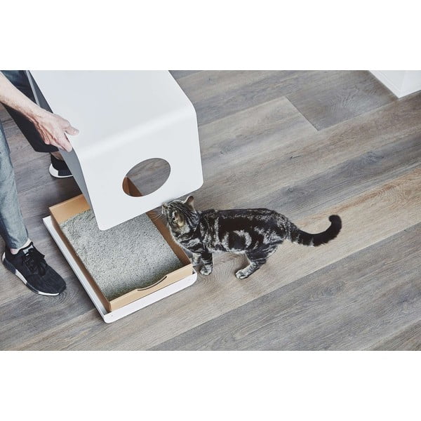 Bílý kočičí záchod 41x54,5 cm Sito White – MiaCara-image-1