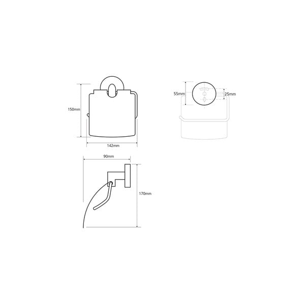 Mosazný držák na toaletní papír ve stříbrné barvě Sapho X-Round-image-3